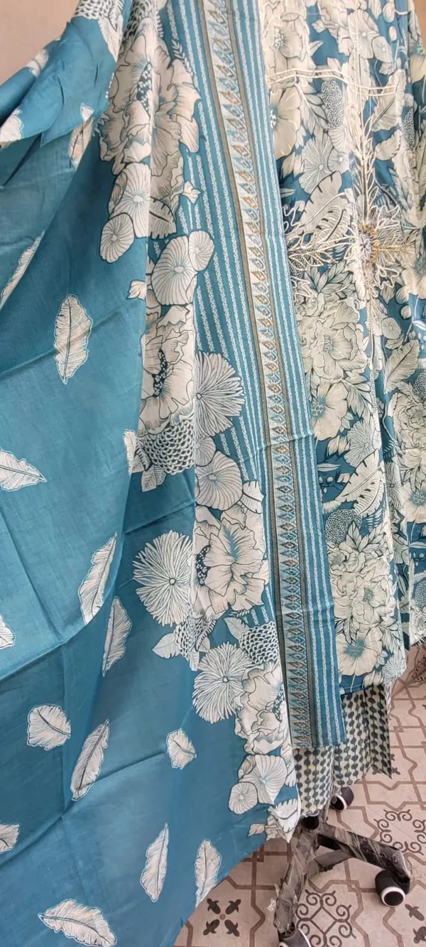 Teal_Blue_Pure_Cotton_Digital_Print_Kurta_Set_With_Gota_Work_For_Women