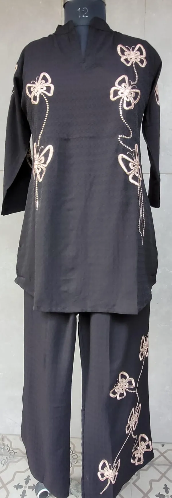 Black_Crinkled_Crepe_Embroidered_Co_Ord_Set_For_Women
