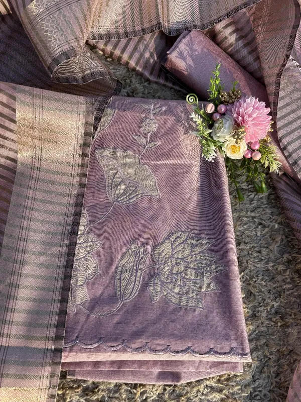 Lilac_Maheshwari_Silk_Unstitched_Suit_With_Aplique_Work_For_Women