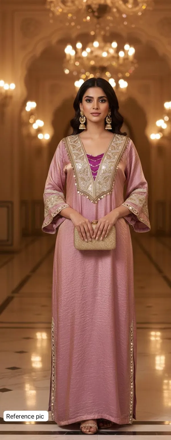 Lavender_Pink_Shimmer_Satin_Silk_Embroidered_One_Piece_Dress_For_Women