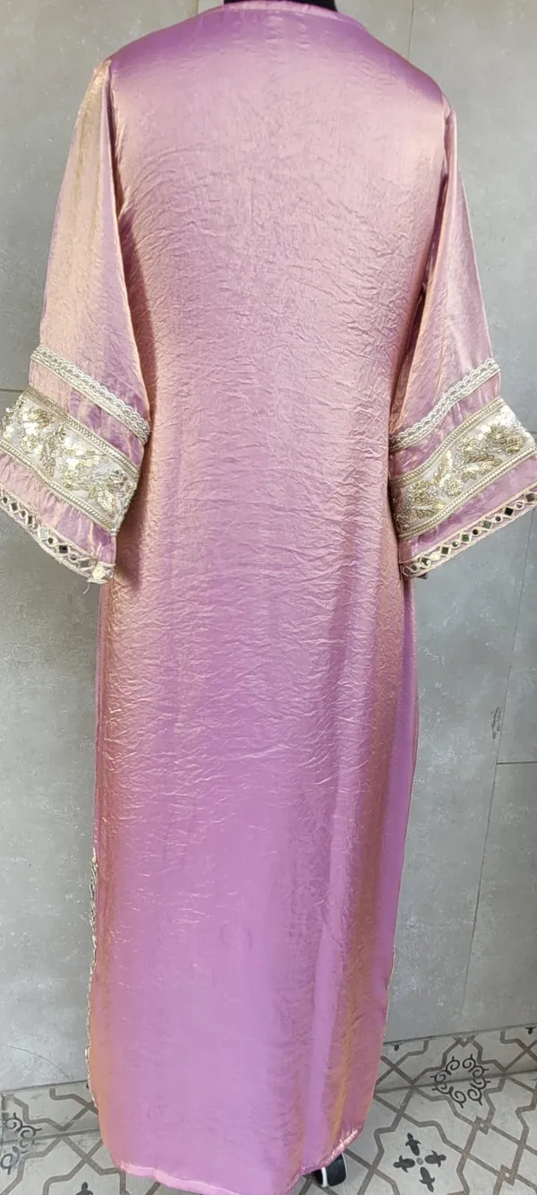 Lavender_Pink_Shimmer_Satin_Silk_Embroidered_One_Piece_Dress_For_Women