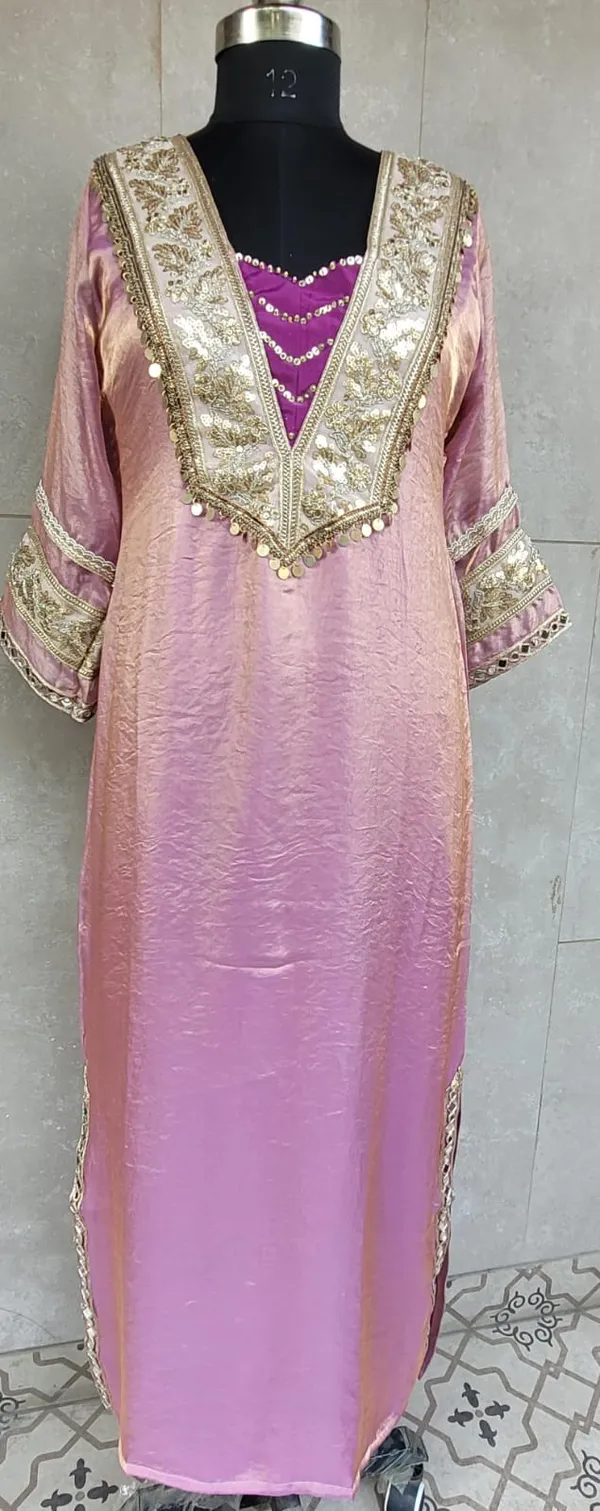 Lavender_Pink_Shimmer_Satin_Silk_Embroidered_One_Piece_Dress_For_Women