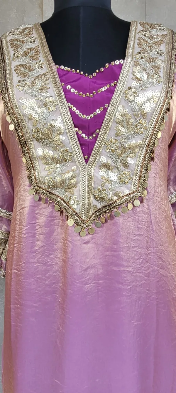 Lavender_Pink_Shimmer_Satin_Silk_Embroidered_One_Piece_Dress_For_Women
