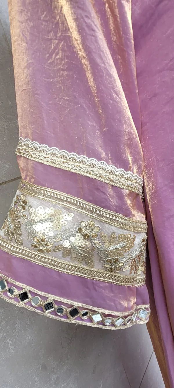 Lavender_Pink_Shimmer_Satin_Silk_Embroidered_One_Piece_Dress_For_Women