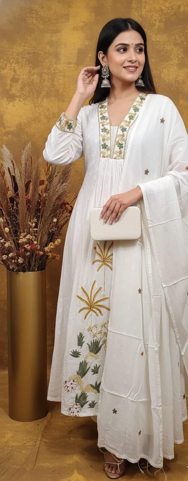 Off_White_Mul_Cotton_Embroidered_Stitched_A_Line_Kurta_Set_For_Women