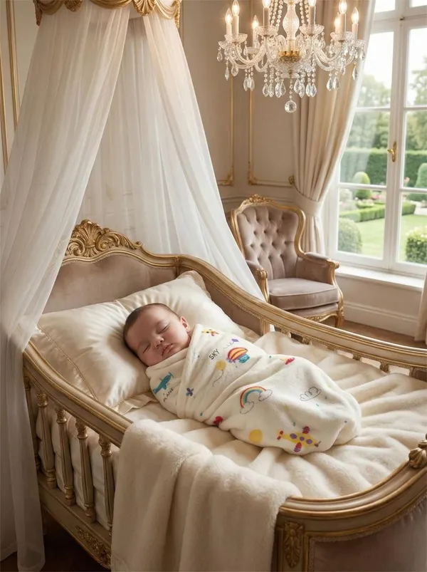 Premium_Light_Cream_5-In-1_Baby_Towel_&_Swaddle_Wrap