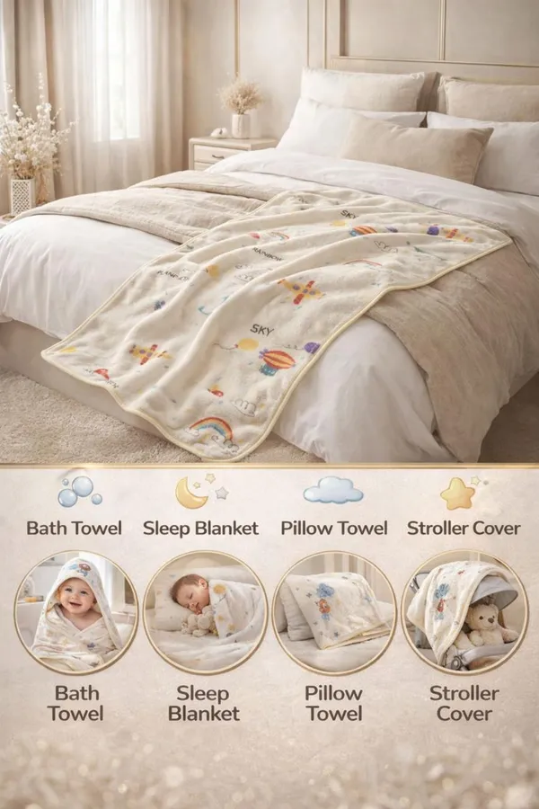 Premium_Light_Cream_5-In-1_Baby_Towel_&_Swaddle_Wrap
