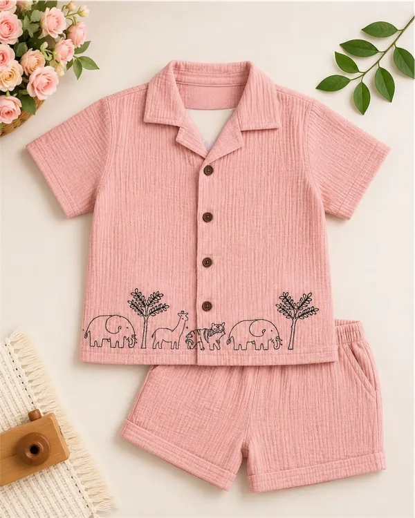 Pink_Cotton_Ribbed_Co_Ord_Set_For_Kids