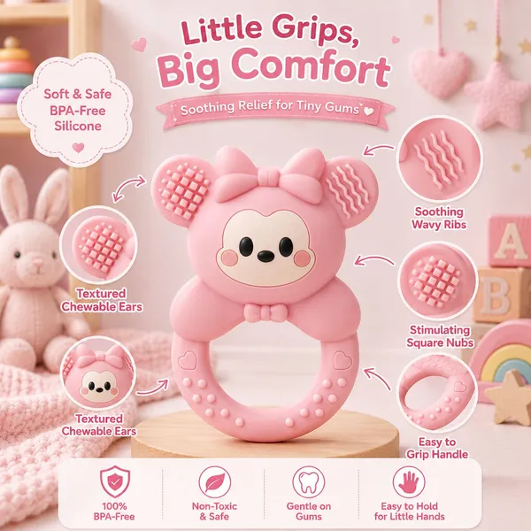 Premium_Pink_Textured_Silicone_Teether_-_BPA_Free.
