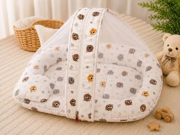 Baby_Mosquito_Net_Bed_With_Cushion_And_Pillow_Set