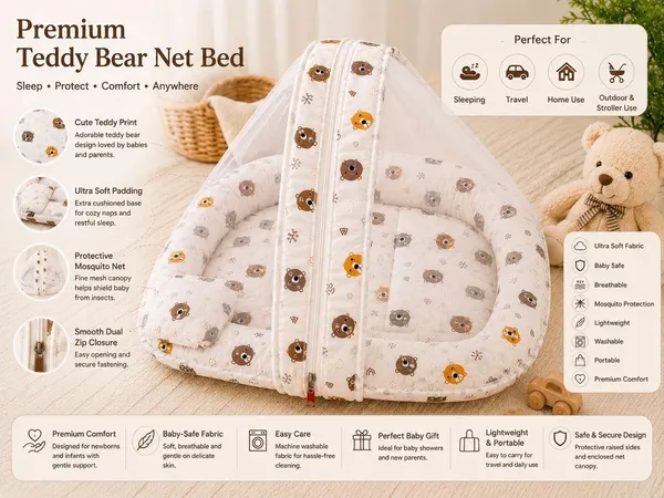 Baby_Mosquito_Net_Bed_With_Cushion_And_Pillow_Set
