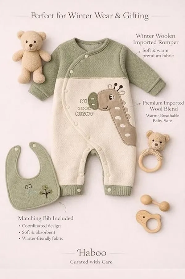 Green_Cotton_Romper_Set_For_Kids