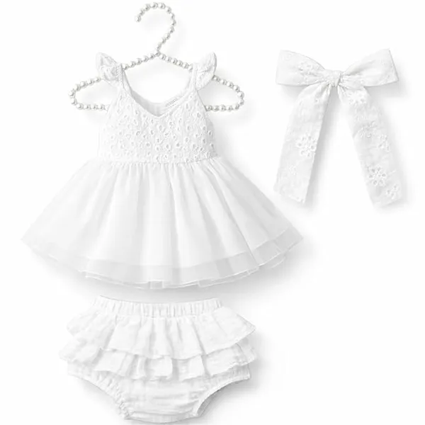 White_Cotton_Dress_Set_For_Kids