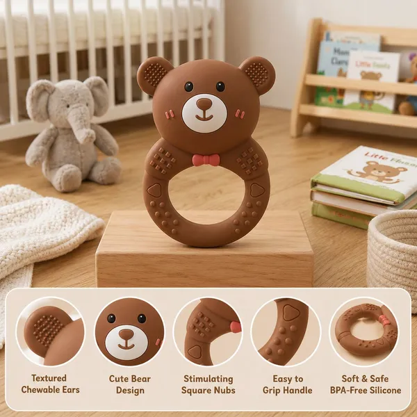 Premium_Brown_Bear_Silicone_Teether_-_Bpa_Free