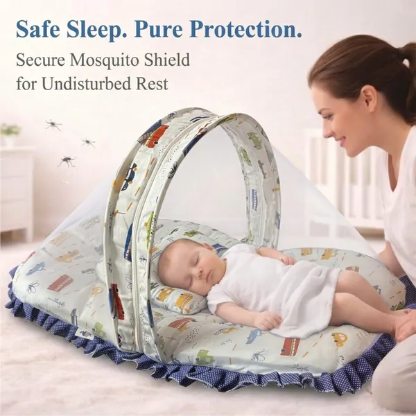 Baby_Mosquito_Net_Bed_With_Cushion_And_Pillow_Set