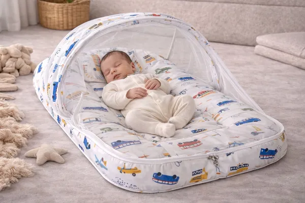 Baby_Mosquito_Net_Bed_With_Cushion_And_Pillow_Set