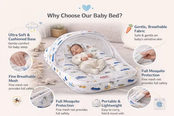 Baby_Mosquito_Net_Bed_With_Cushion_And_Pillow_Set