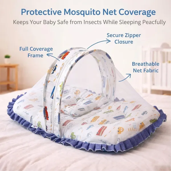 Baby_Mosquito_Net_Bed_With_Cushion_And_Pillow_Set