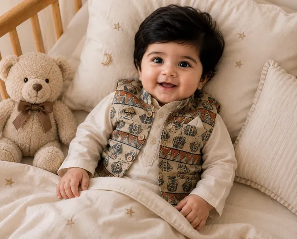 3_Piece_Ethnic_Charm_Set_-_Kurta,_Pyjama_With_Designer_Kothi_(White)