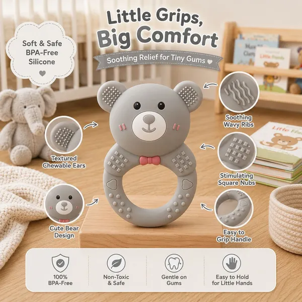 Premium_Grey_Bear_Silicone_Teether_-_Bpa_Free