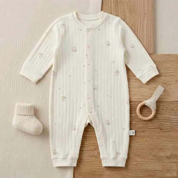 Premium_Unisex_Ribbed_Cotton_Romper_-_Butter_Cup_Cream
