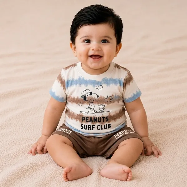 Multicolour_Cotton_T-Shirt_And_Short_Set_For_Kids