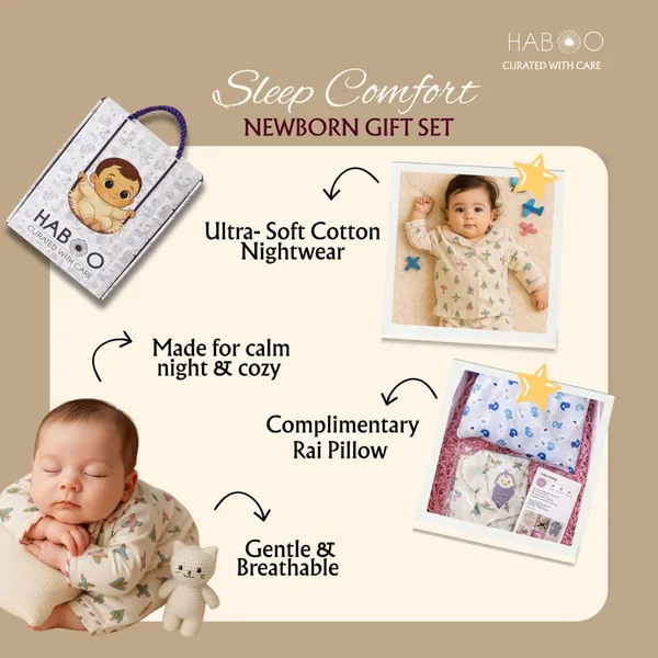 Beige_Cotton_Night_Suit_For_Kids_With_Mustard_(Rai)_Pillow_