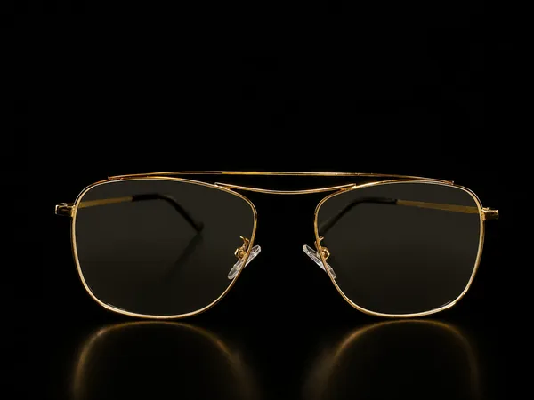 Gold_Titanium_Double_Bar_Mettalic_Optical_Frame_For_Men_With_Bule_Cut_Glasses