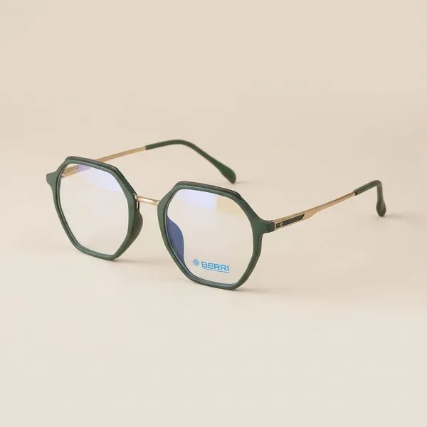 Green_Tr_90_Hexa_Unisex_Optical_Frame_For_Men_And_Women_With_Bule_Cut_Glasses