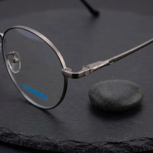 Gun_Titanium_Oval_Rim_Metal_Optical_Frame_For_Women_With_Bule_Cut_Glasses