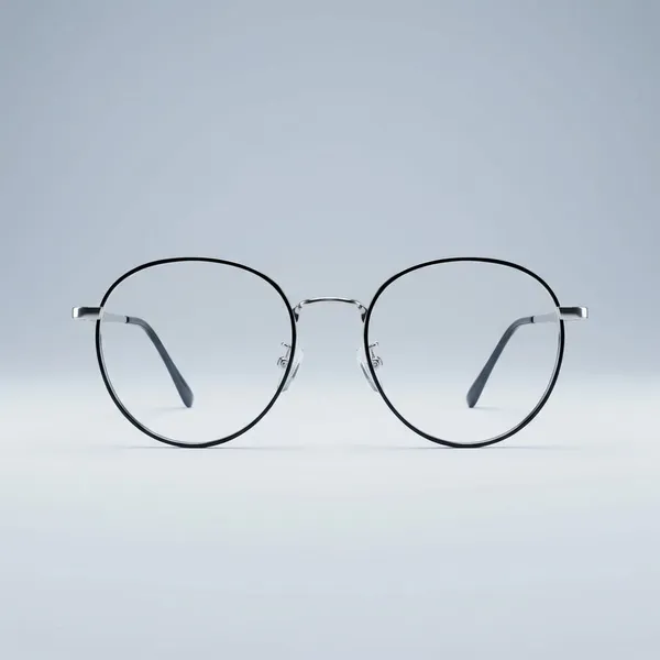 Silver_And_Black_Titanium_Oval_Rim_Metal_And_Back_Optical_Frame_For_Women_With_Bule_Cut_Glasses