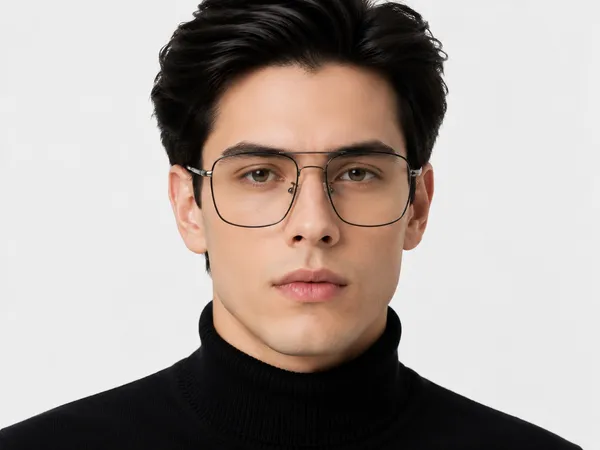 1_Gun_Metal_Titanium_Double_Bar_Small_Metallic_Optical_Frame_For_Men_With_Bule_Cut_Glasses