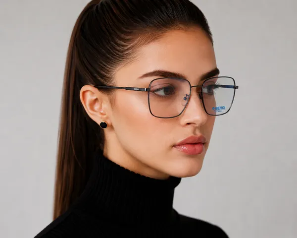 Gun_Titanium_Square_Rim_Metal_Optical_Frame_For_Women_With_Bule_Cut_Glasses