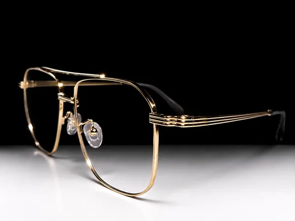 Black_and_gold_Titanium_Hexa_Double_Bar_Medium_Size_Mettalic_Optical_Frame_For_Men_With_Bule_Cut_Glasses