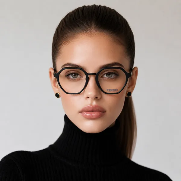 Black_Tr_90_Hexa_Unisex_Optical_Frame_For_Men_And_Women_With_Bule_Cut_Glasses