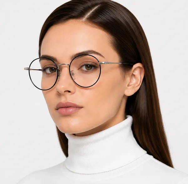 Silver_And_Black_Titanium_Oval_Rim_Metal_And_Back_Optical_Frame_For_Women_With_Bule_Cut_Glasses