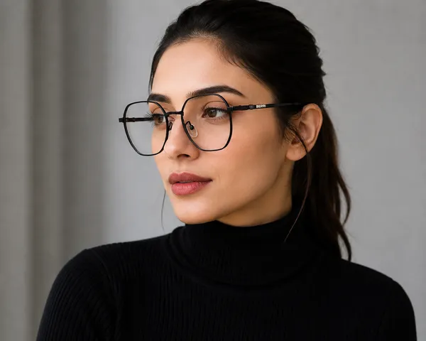 Tr90_Black_Titanium_Hexa_Medium_Size_Optical_Frame_For_Women_With_Bule_Cut_Glasses