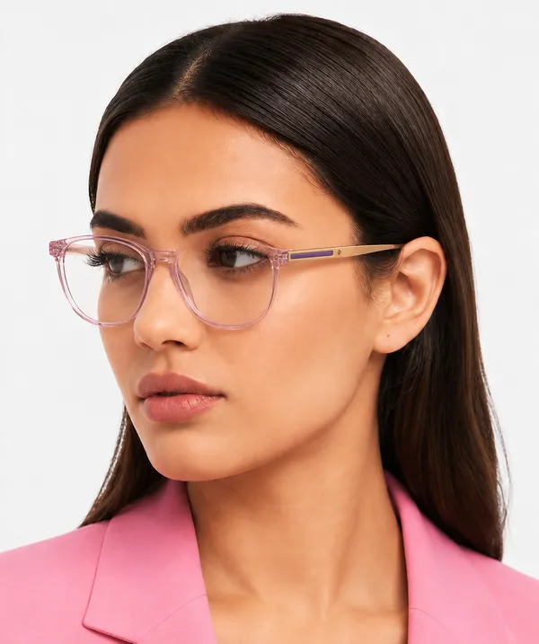 Pink_Tr_90_Hexa_Unisex_Optical_Frame_For_Men_And_Women_With_Bule_Cut_Glasses