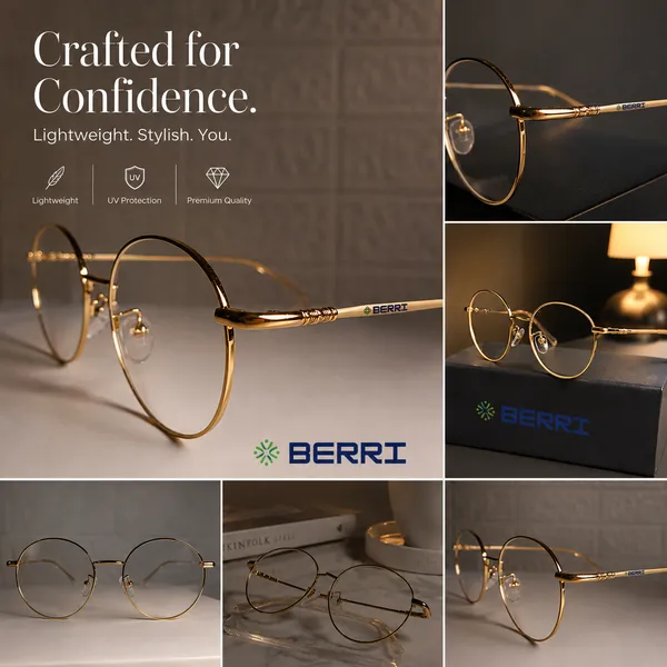 Berri_Titanium_Gold_Small_Size_Optical_Frame__For__Women