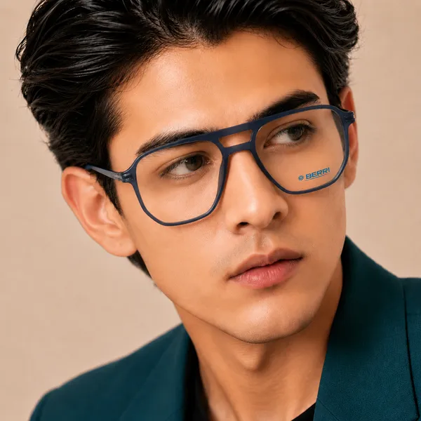 Matt_Brown_Tr_90_Wayfair_Hexa_Optical_Frame_For_Men_With_Bule_Cut_Glasses
