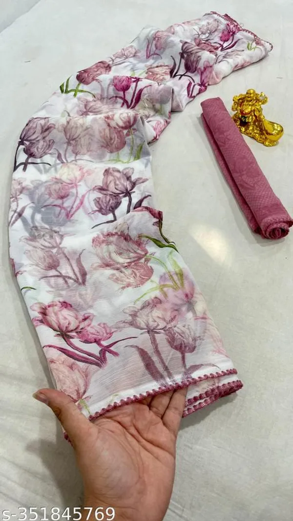 Multicolor_Premium_Chiffon_Saree_With_Running_Blouse_For_Women