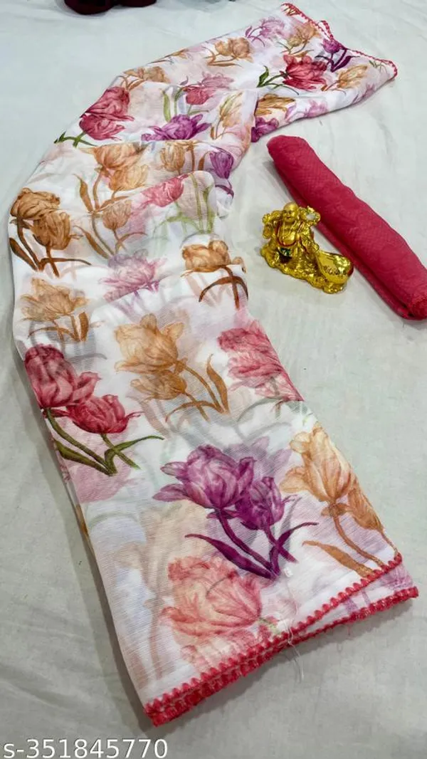 Multicolor_Premium_Chiffon_Saree_With_Running_Blouse_For_Women