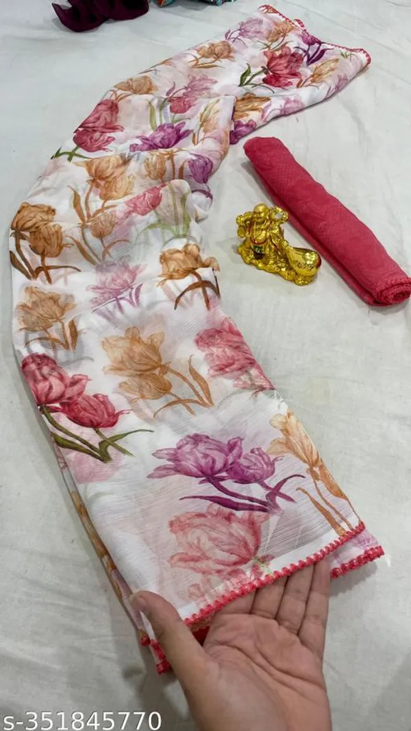 Multicolor_Premium_Chiffon_Saree_With_Running_Blouse_For_Women