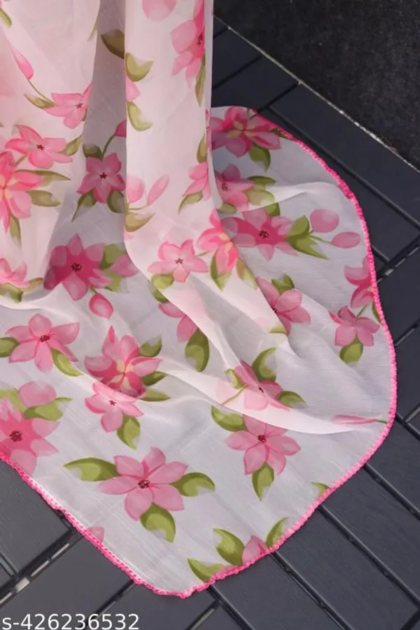 Off_White_&_Pink_Premium_Chiffon_Saree_With_Running_Blouse_For_Women
