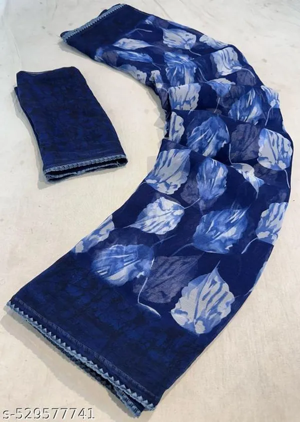 Blue_Premium_Chiffon_Saree_With_Running_Blouse_For_Women