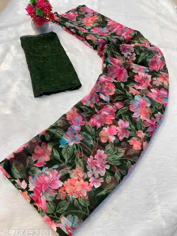 Multicolor_Premium_Chiffon_Saree_With_Running_Blouse_For_Women