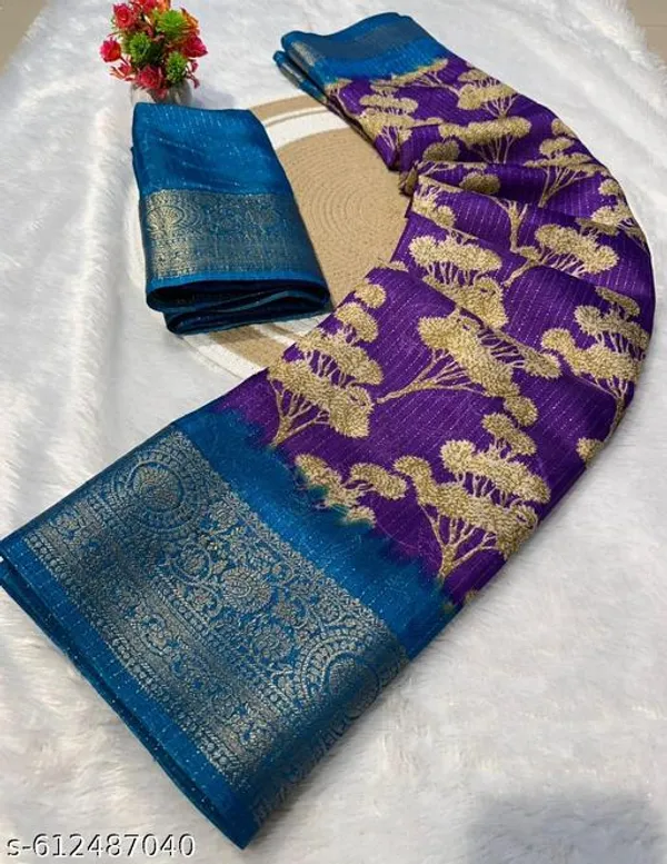 Blue_Premium_Chiffon_Saree_With_Running_Blouse_For_Women
