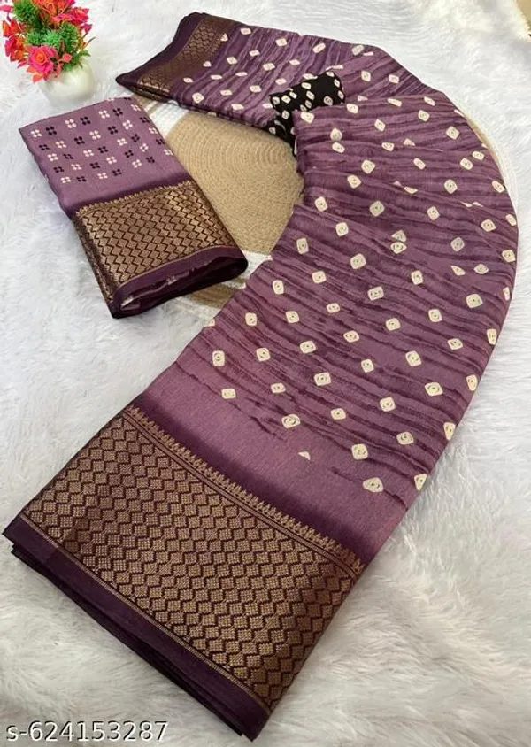 Purple_Premium_Dola_Silk_Saree_With_Running_Blouse_For_Women