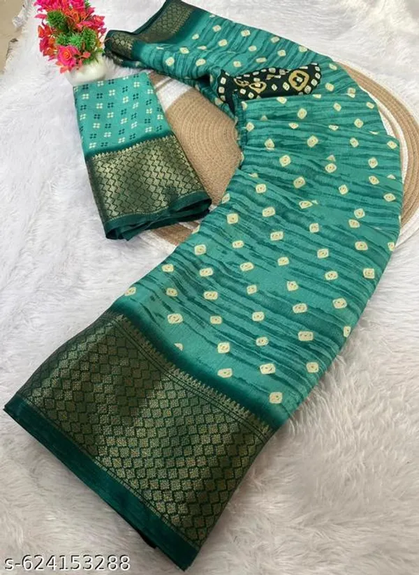 Green_Premium_Dola_Silk_Saree_With_Running_Blouse_For_Women