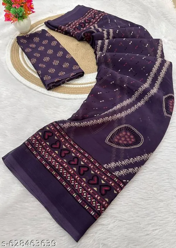 Blue_Premium_Chiffon_Saree_With_Running_Blouse_For_Women